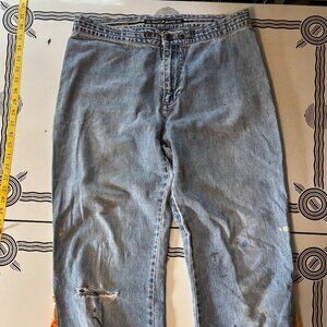 Donna Karan Paint Pants with Vintage 60s Bell Bottom - Upcycled DKNY